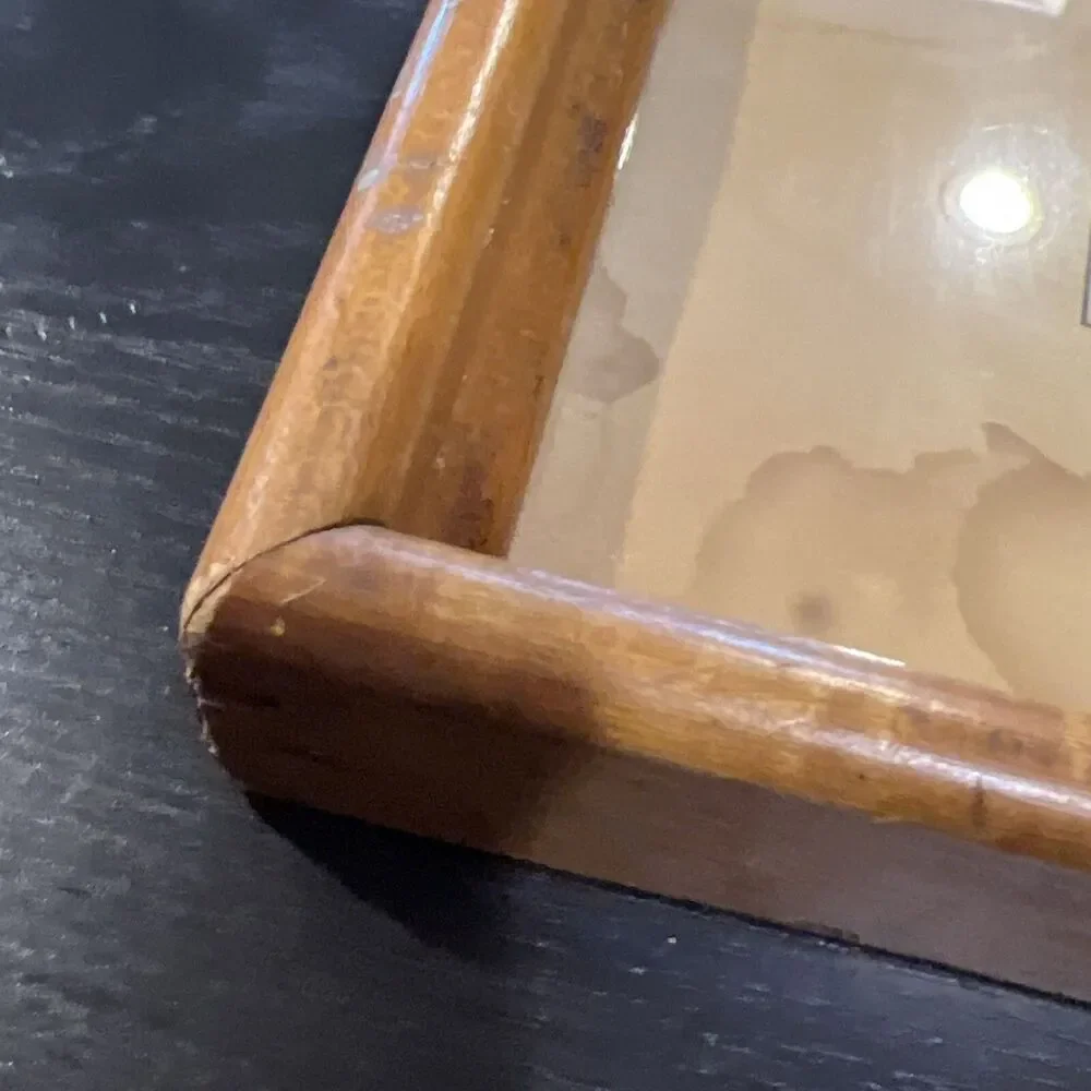 ANTIQUE GODEY LADIES Fashion Print Tray Vanity Service Wooden Glass